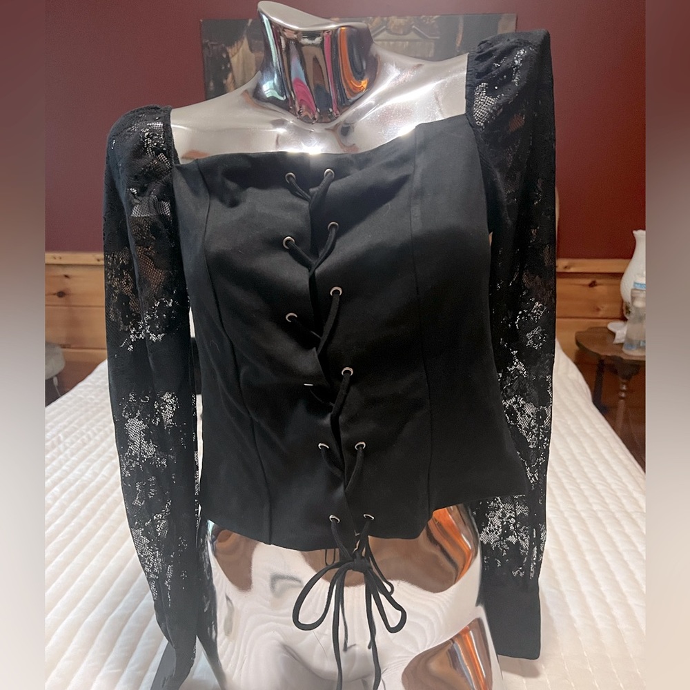 Venus black lace top